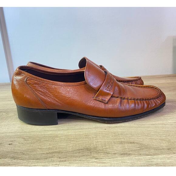 VTG Leather Florsheim Penny Loafers  Heeled Moccasins Classic Style Slip On 10us - Picture 12 of 12